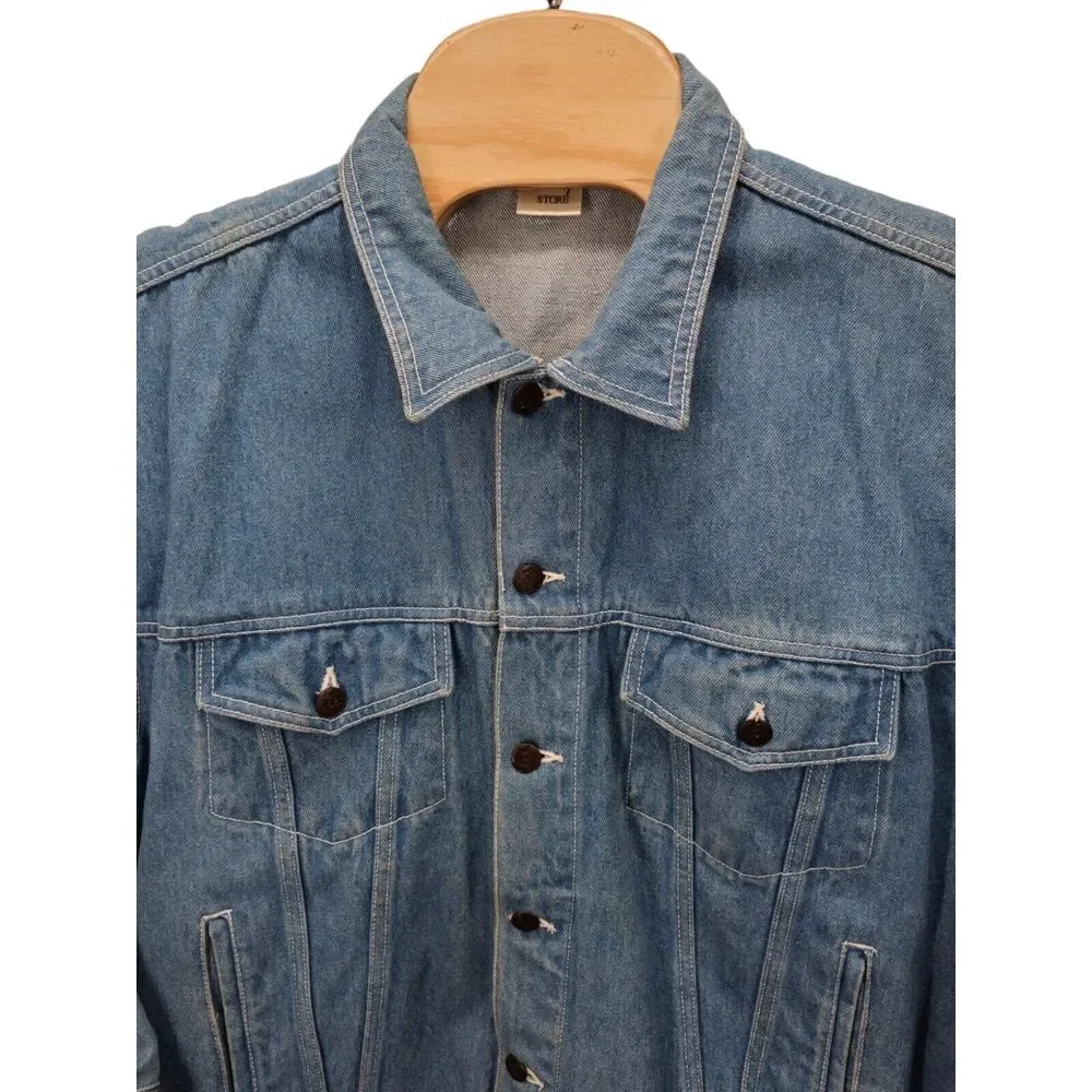 Disney Store VTG Denim Jean Jacket Blue Trucker Sz XL Mickey Friends Heavyweight - Picture 4 of 13